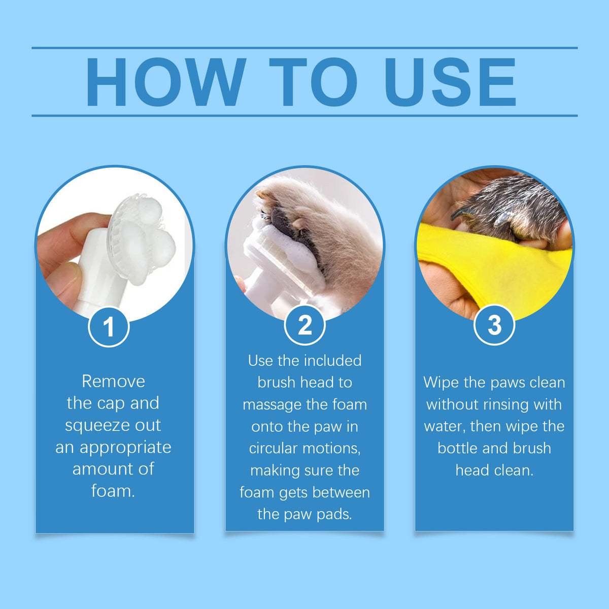 Paw cleaning foam scrubber