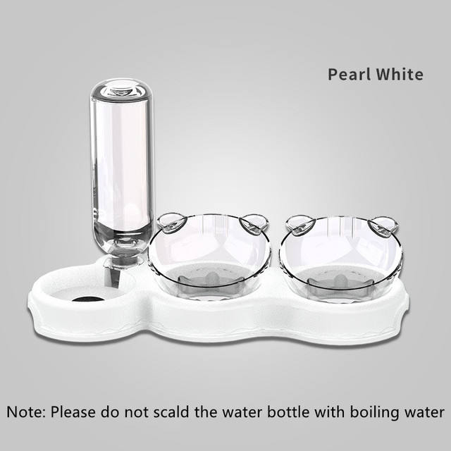 Cat food bowls with automatic waterer