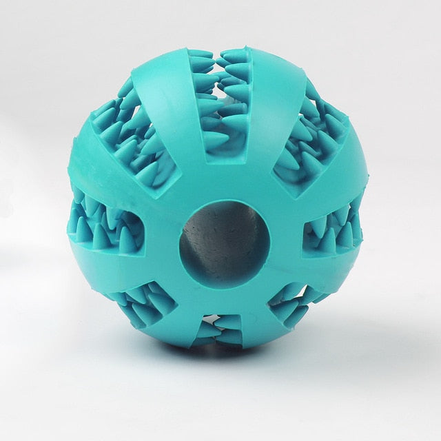 Food dispensing teeth cleaning ball