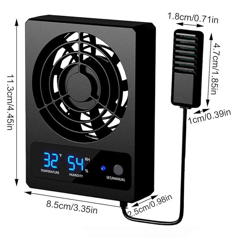 Reptile Cooling Fan with Thermo-Hygrostat & LED Display