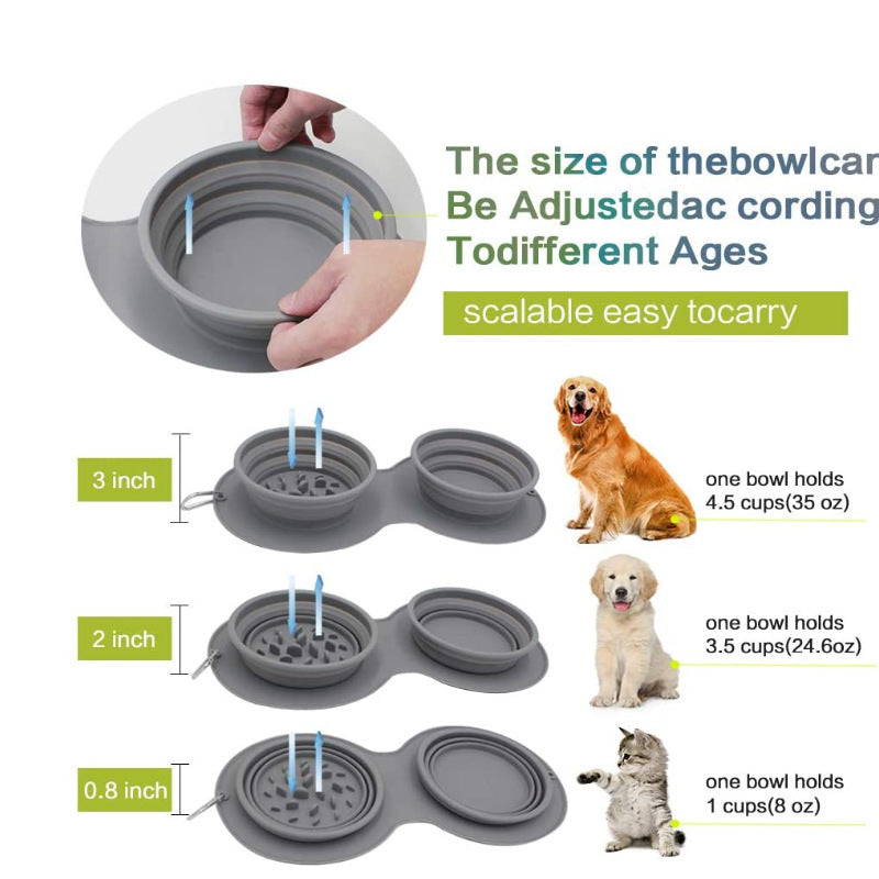 Foldable Silicone Slow Feeder/Water Bowls