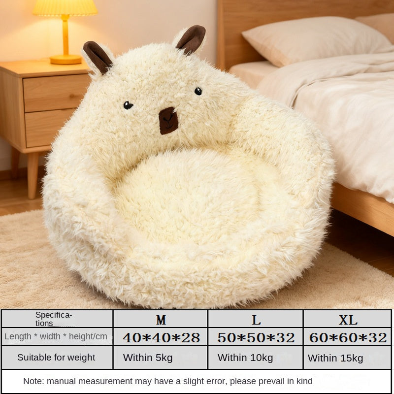 Plush pet bed