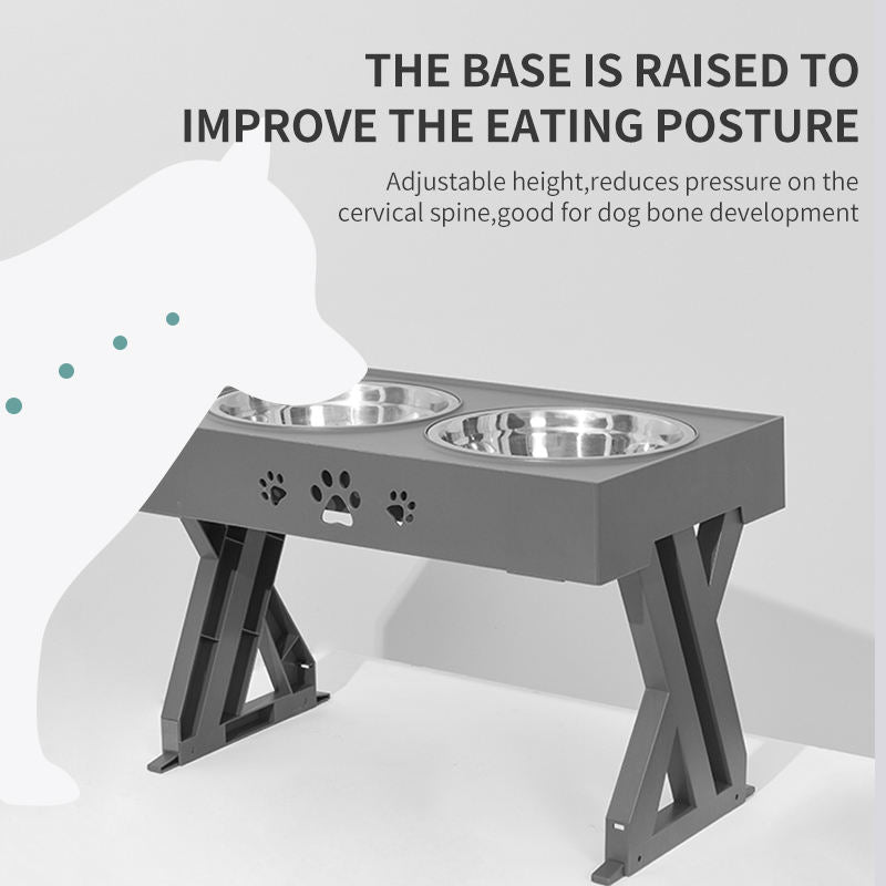 Raised Double Stainless Steel Bowls