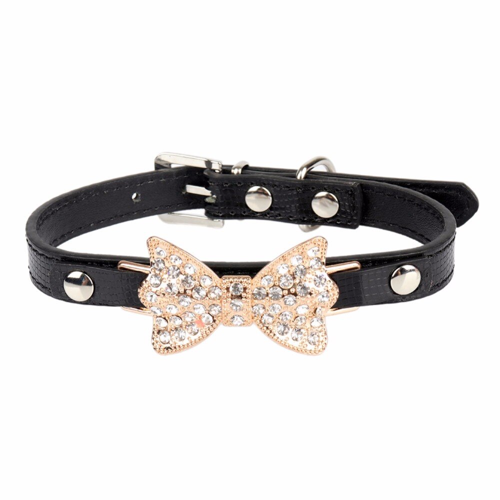 Leather Rhinestone Collar