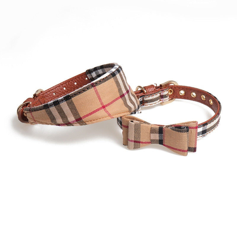 Plaid Bandana/Bow Collar