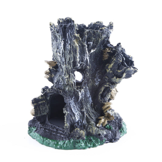 Resin Hollow Tree Stump Fish Decor