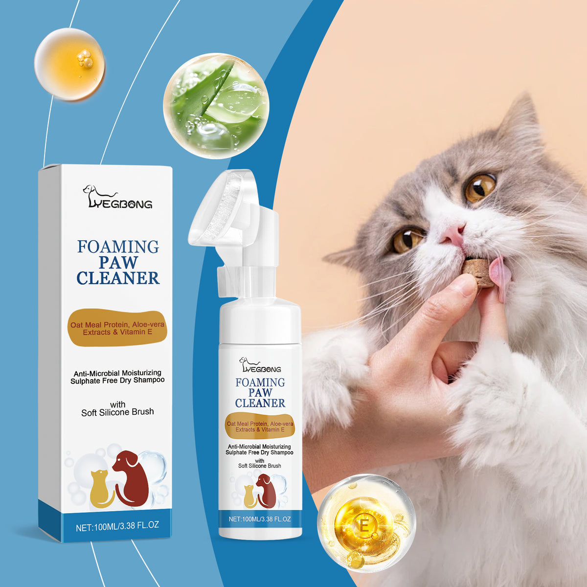Paw cleaning foam brush
