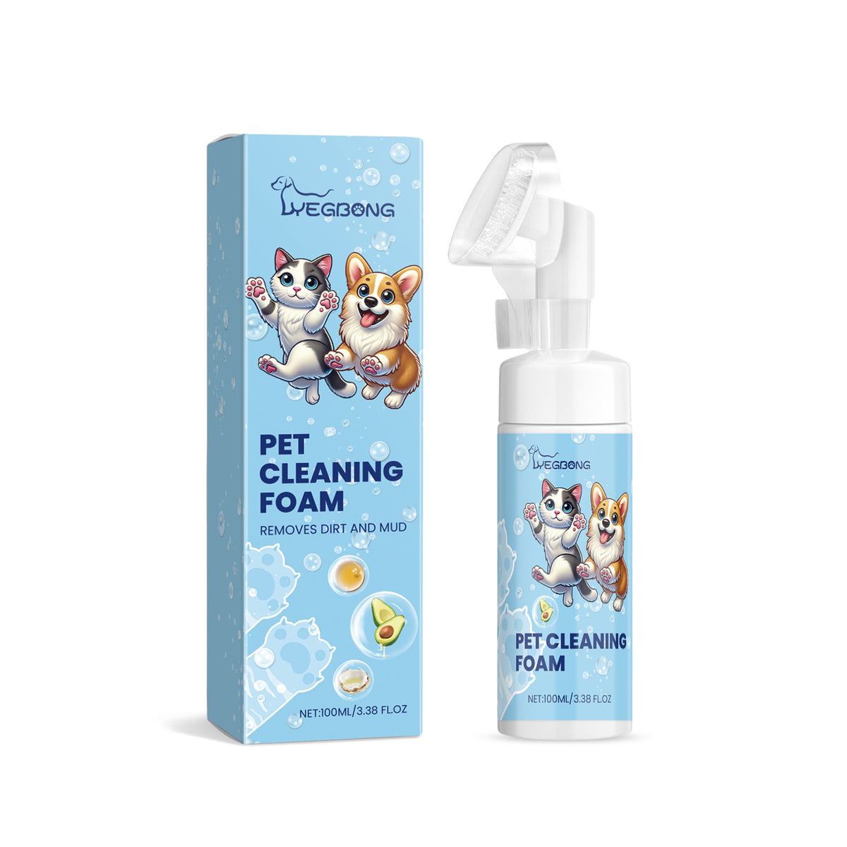 Paw cleaning foam scrubber