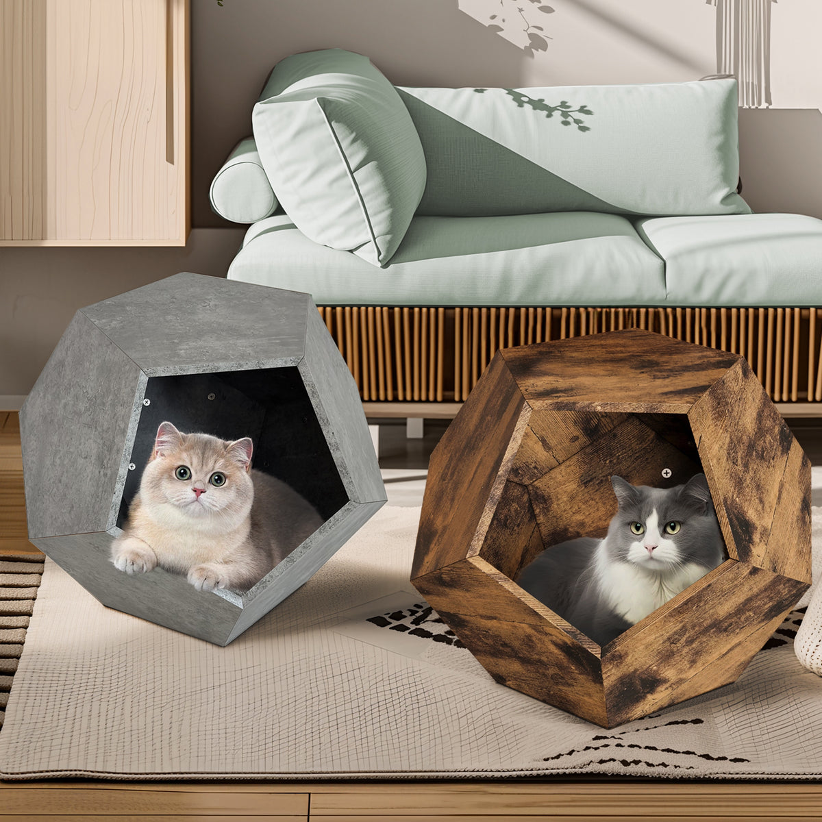 25.98'' geometric cat bed side table