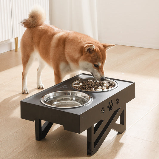 Raised Double Stainless Steel Bowls