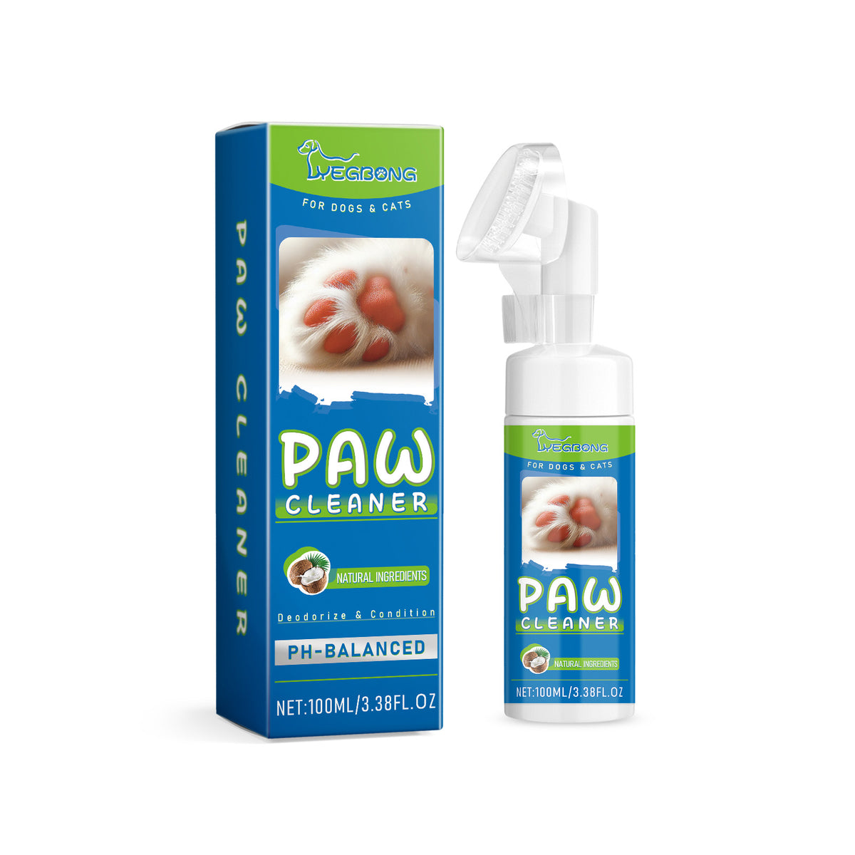 Paw cleansing foam scrubber