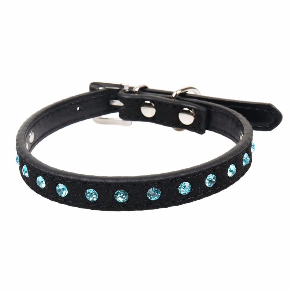 Leather Rhinestone Collar