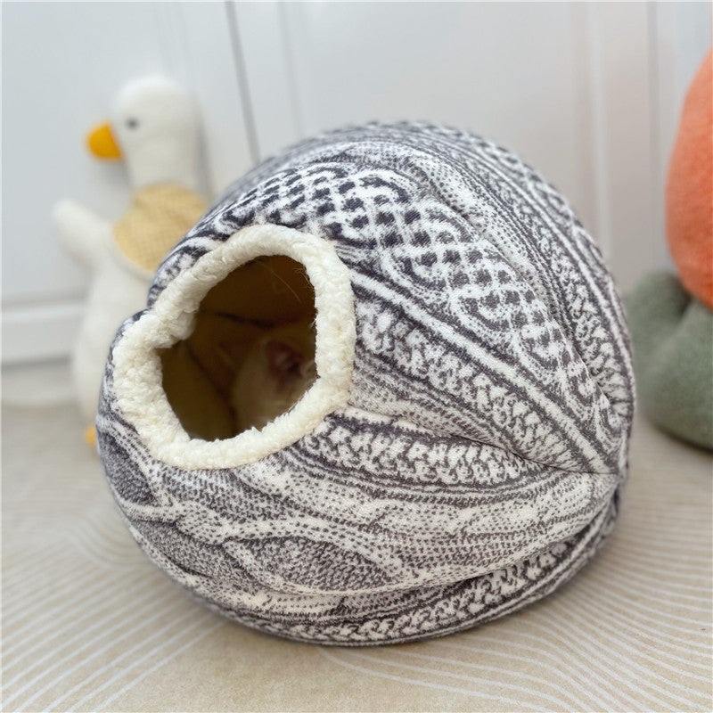 Woven Wool Ball Cat Bed