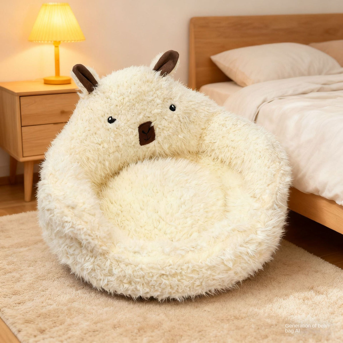 Plush pet bed