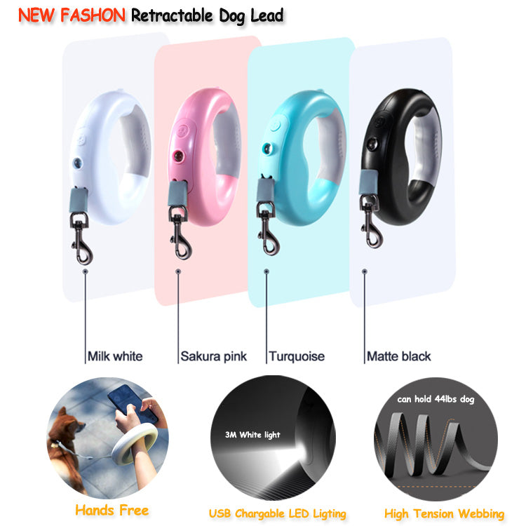 Retractable Leash with LED Light