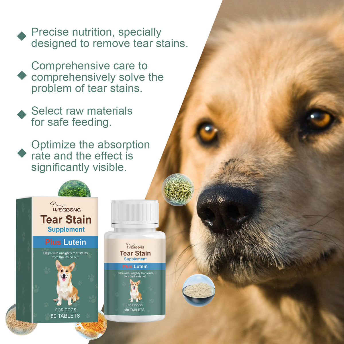 Tear stain tablets 80ct