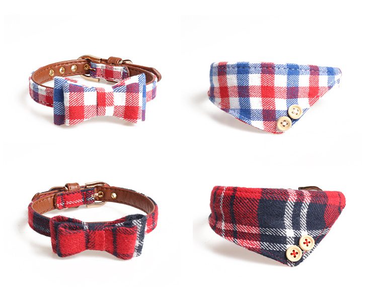 Plaid Bandana/Bow Collar