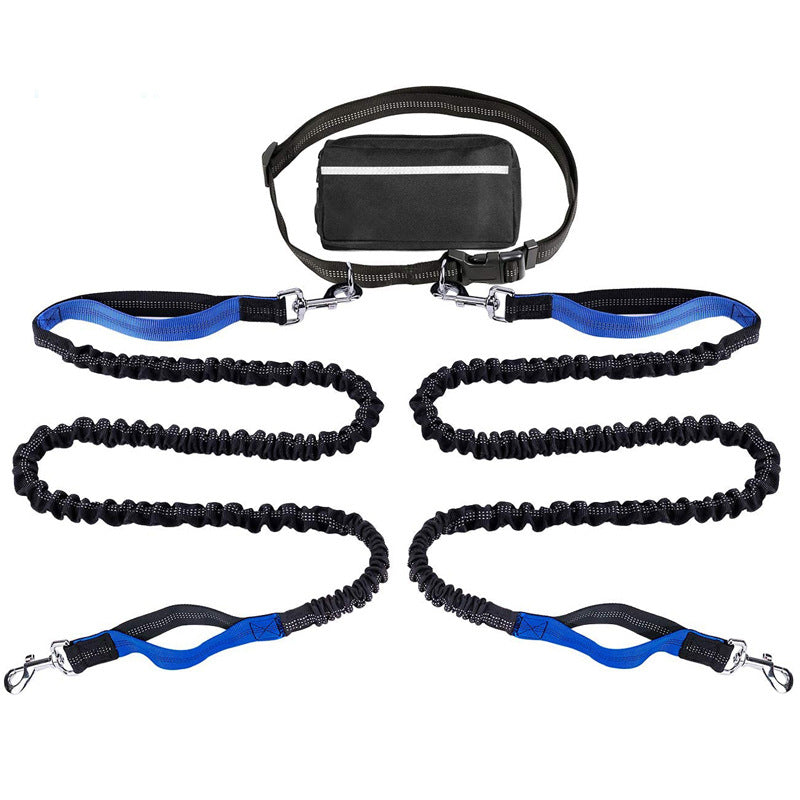 2 dog jogging waist leash