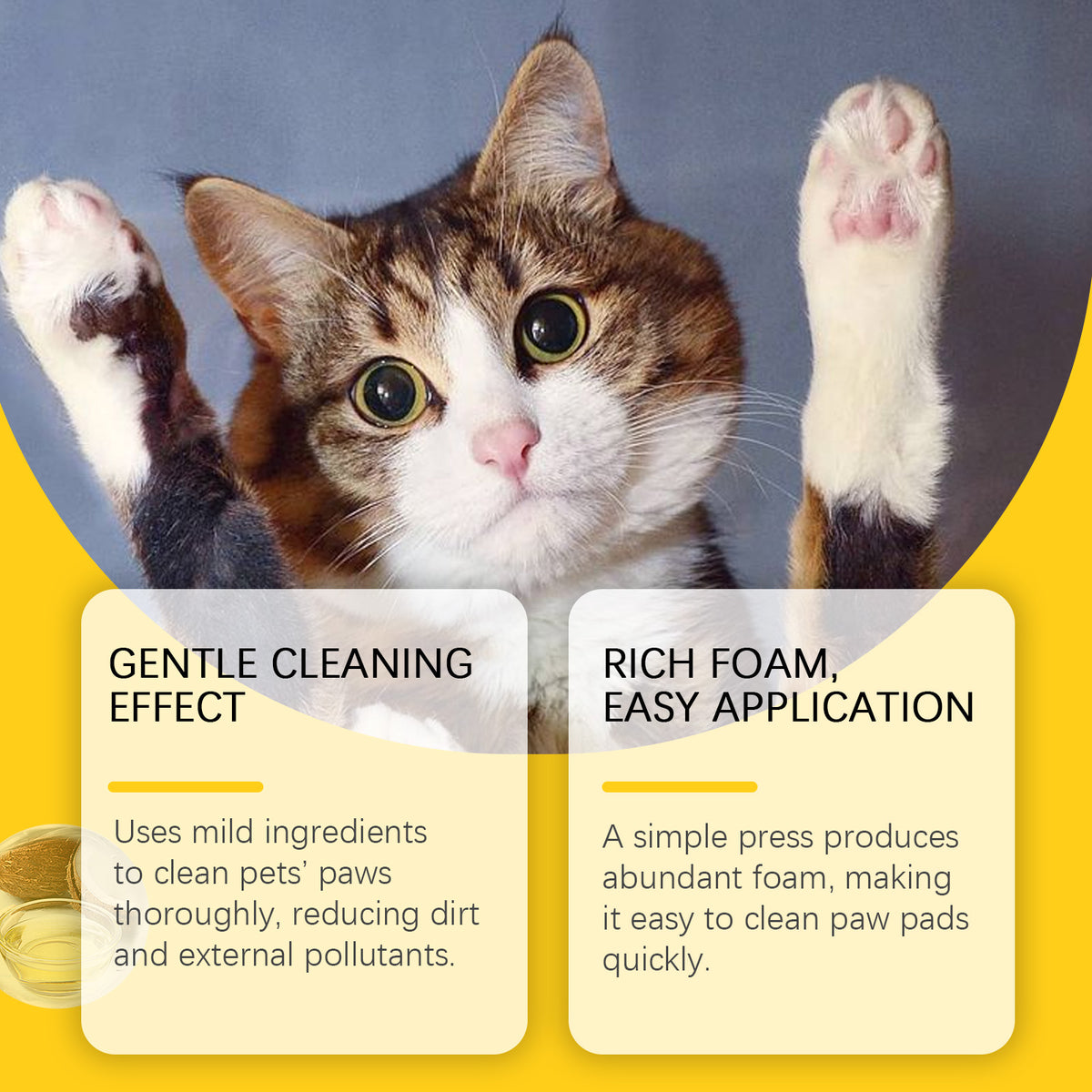 Paw cleaning foam scrubber