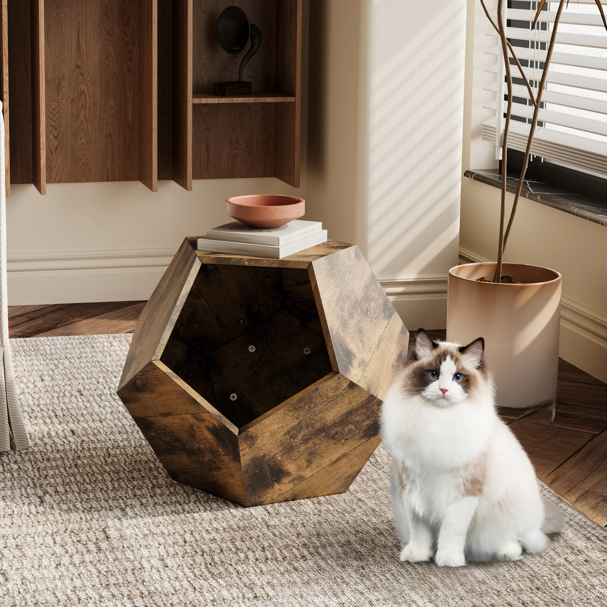 25.98'' geometric cat bed side table
