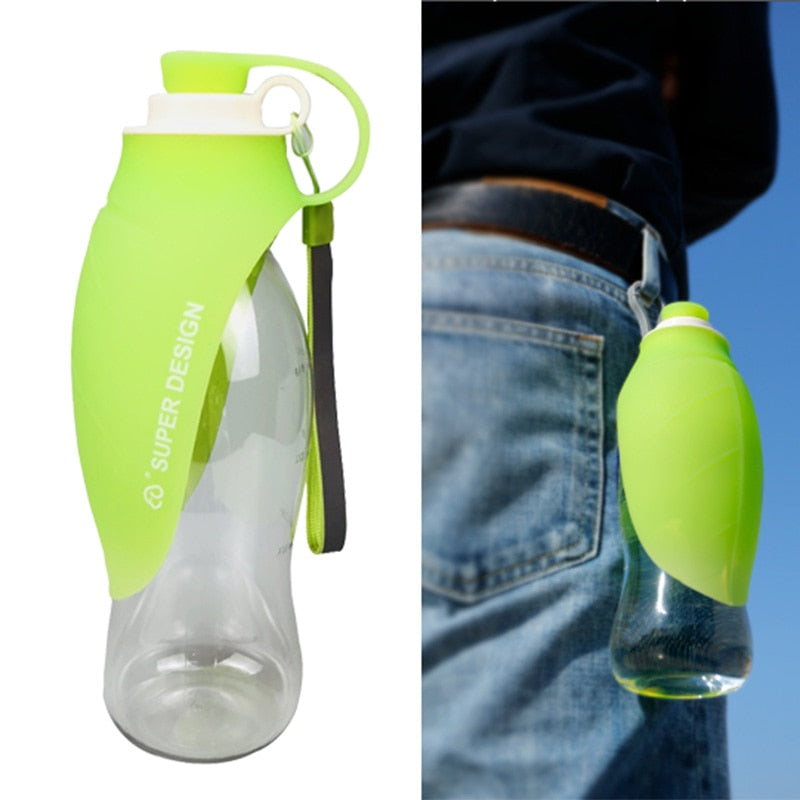 Portable Water Bottle Silicone Leaf Design