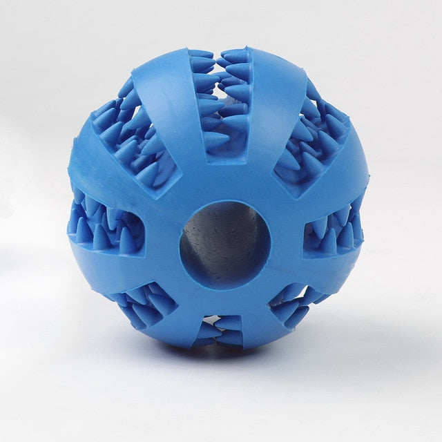 Food dispensing teeth cleaning ball