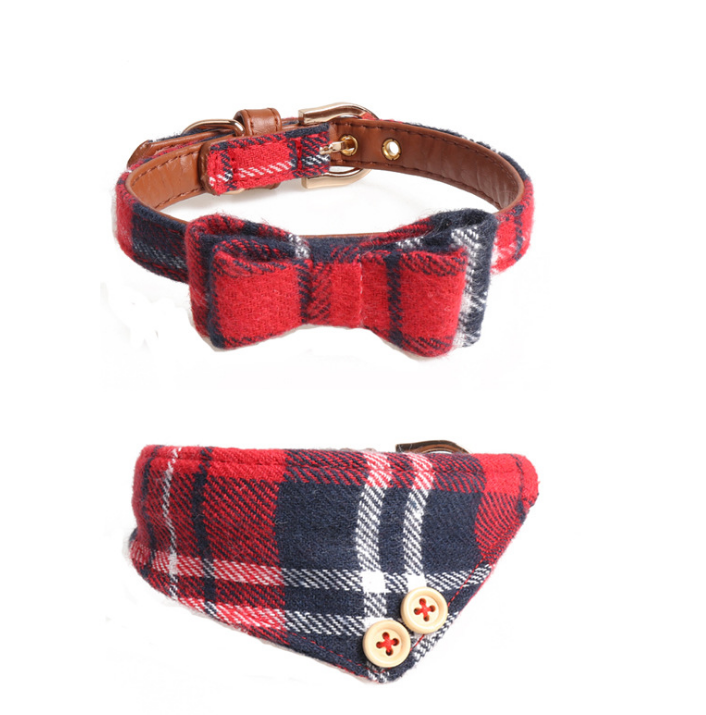 Plaid Bandana/Bow Collar
