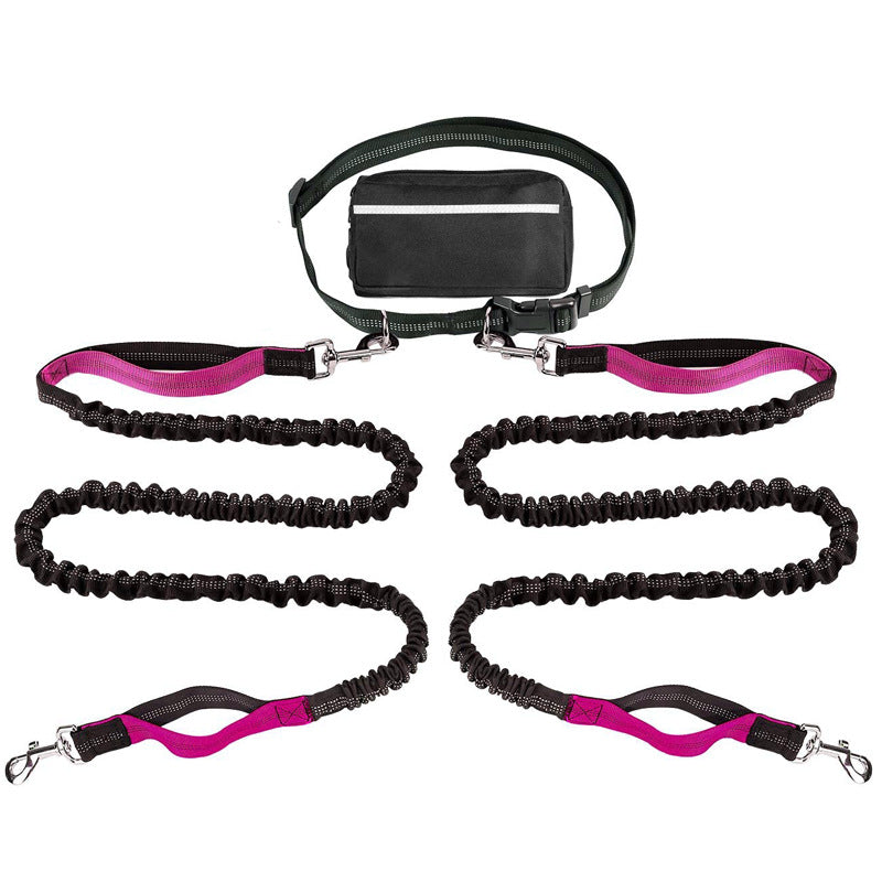 2 dog jogging waist leash