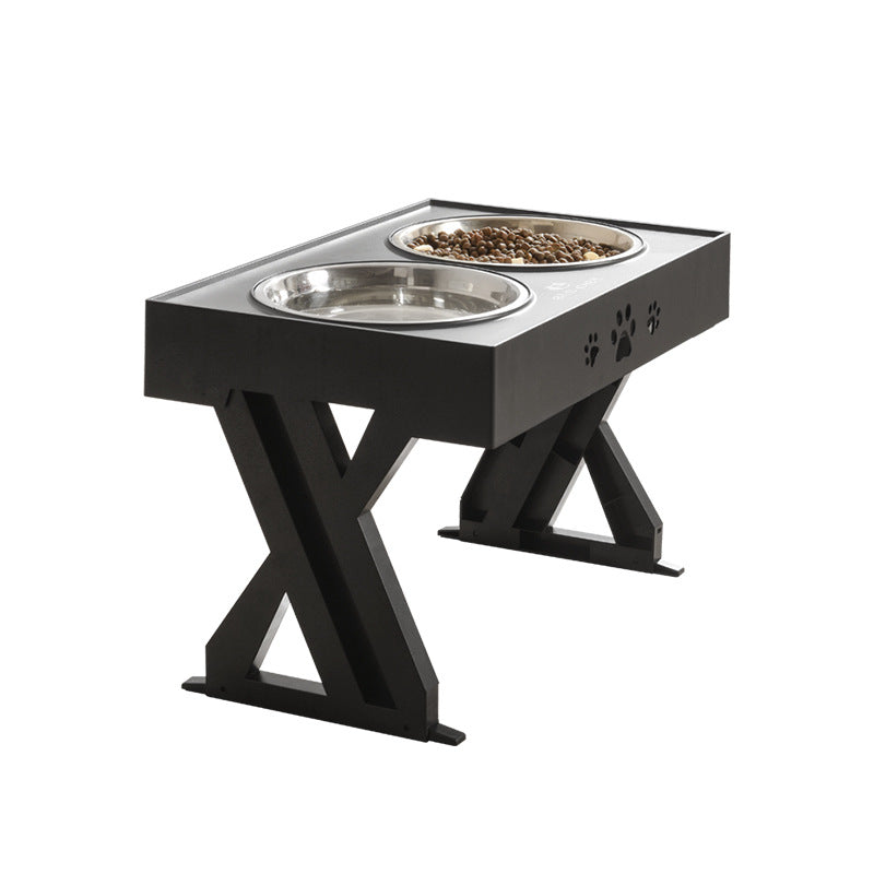 Raised Double Stainless Steel Bowls