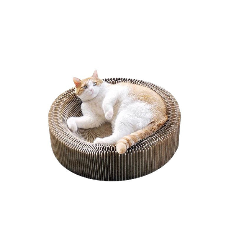 Accordion cat scratching board