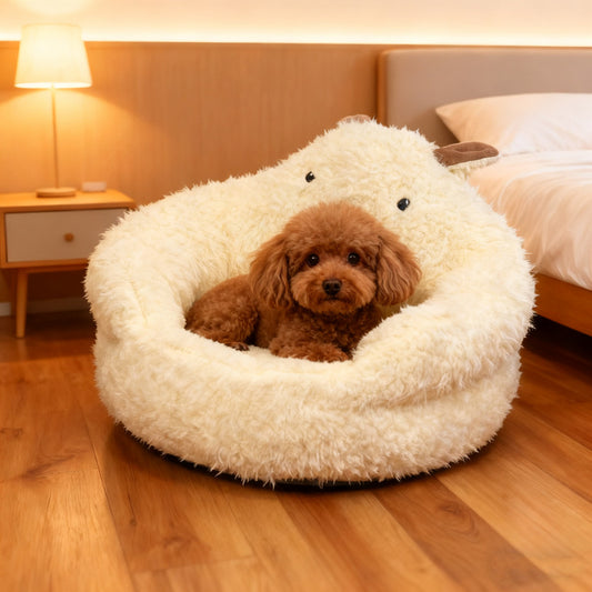 Plush pet bed