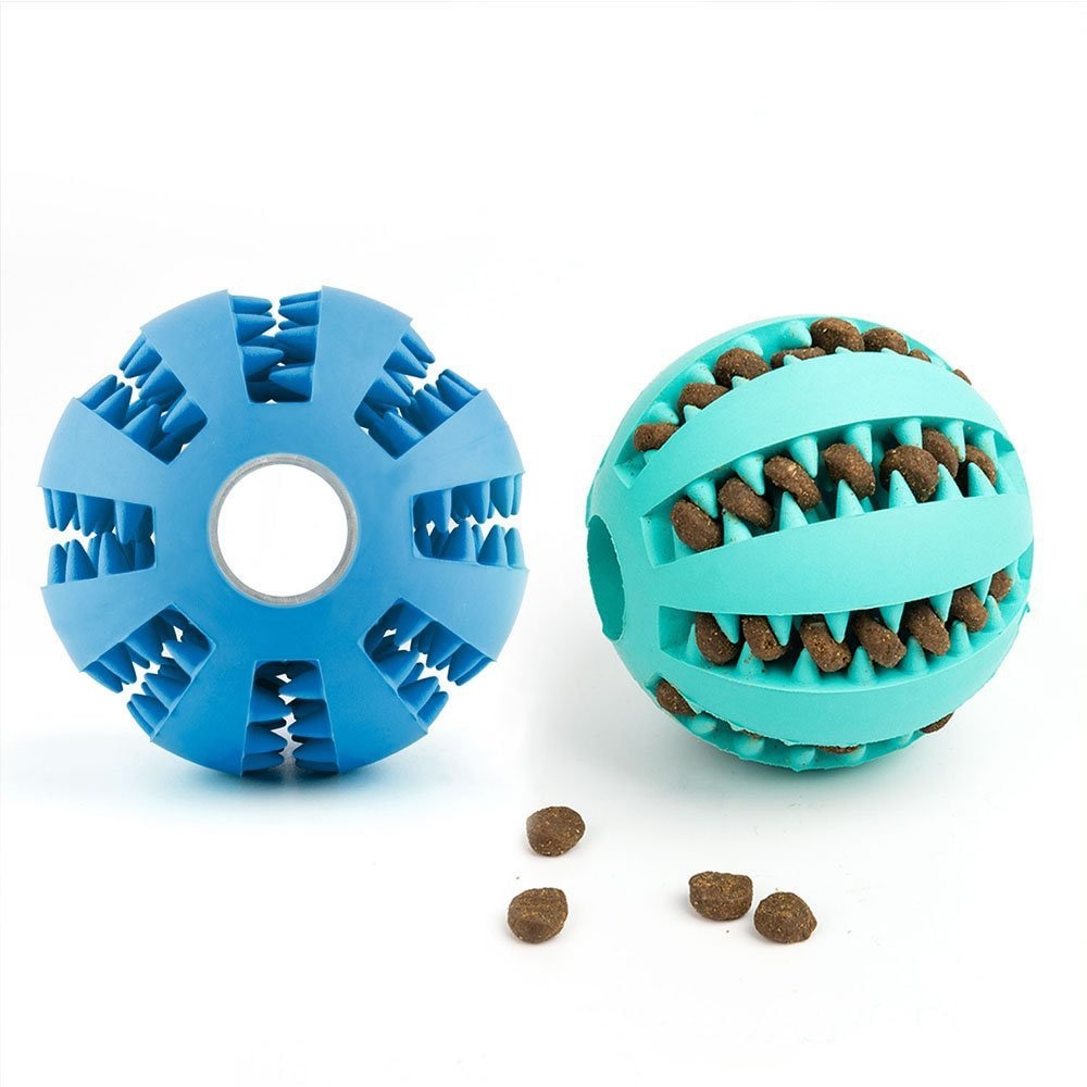 Food dispensing teeth cleaning ball