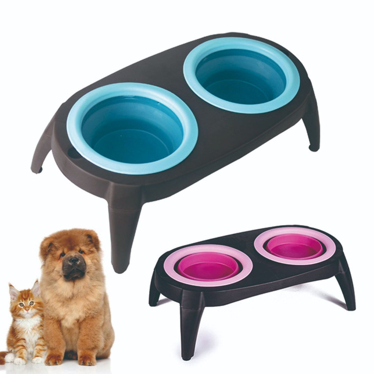 Double Silicone Raised Bowl