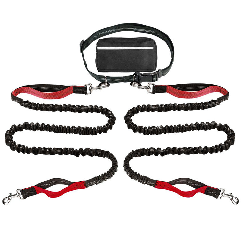 2 dog jogging waist leash