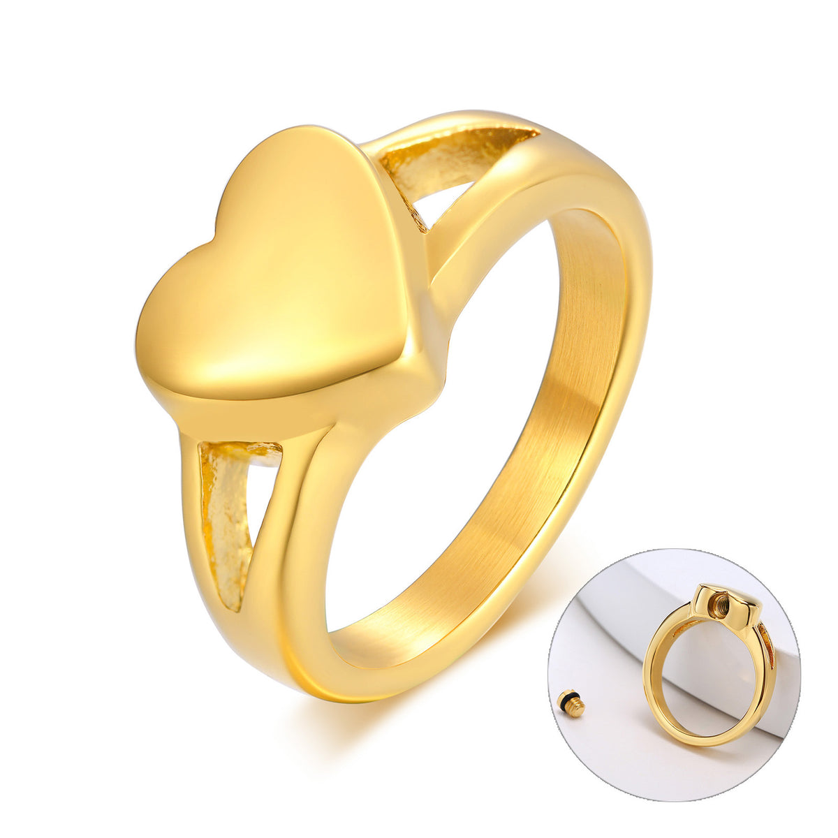 heart-shaped urn ring