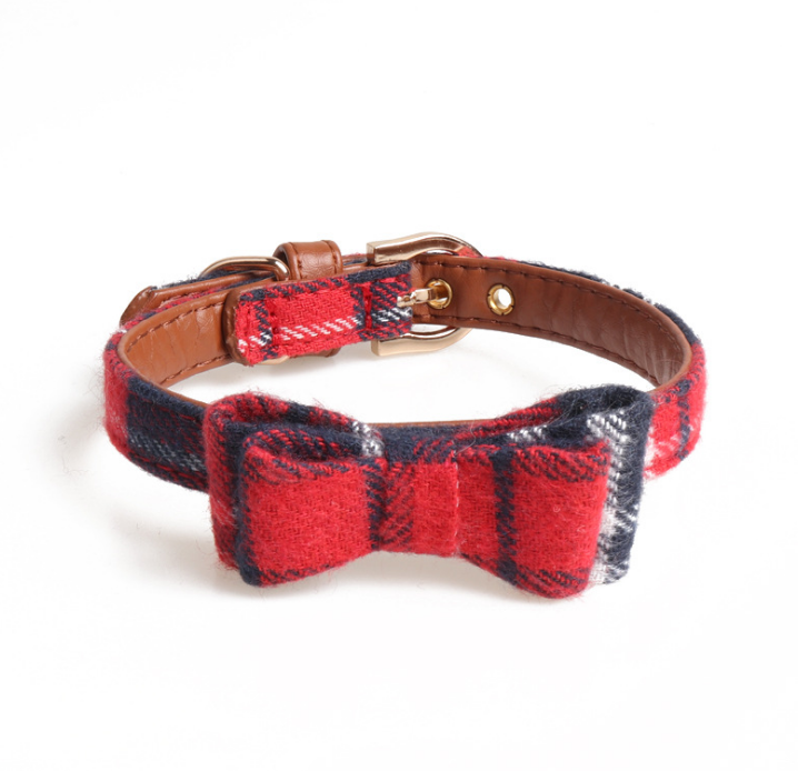 Plaid Bandana/Bow Collar