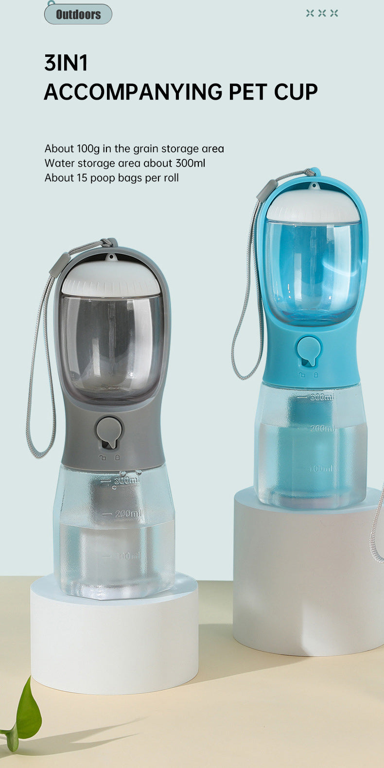 3 in 1 Pet Water Bottle