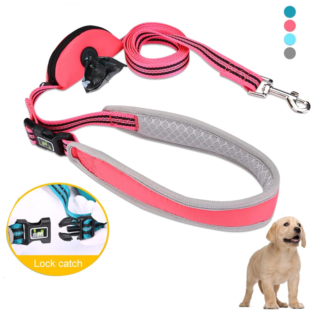 Reflective Leash with Poop Bag Dispenser