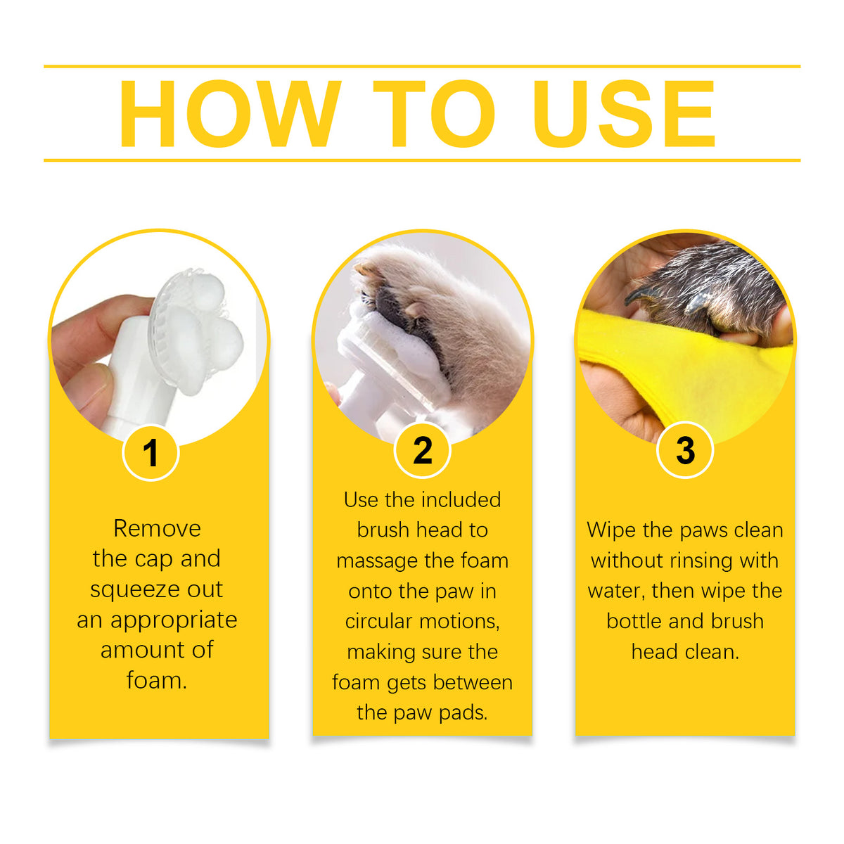 Paw cleaning foam scrubber