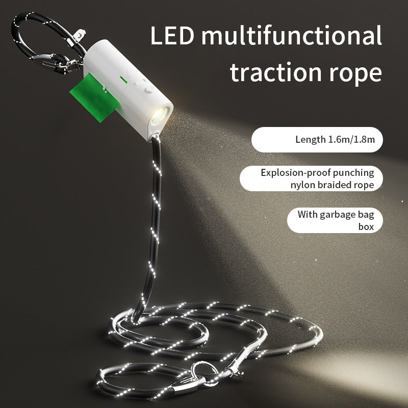Dog Slip Lead with Flashlight/Bag Holder
