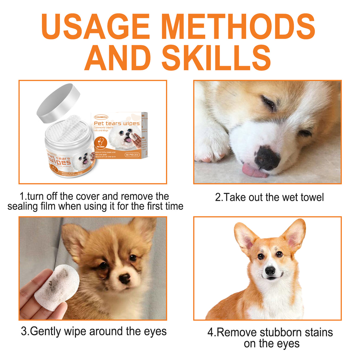 Tear stain cleaning wipes