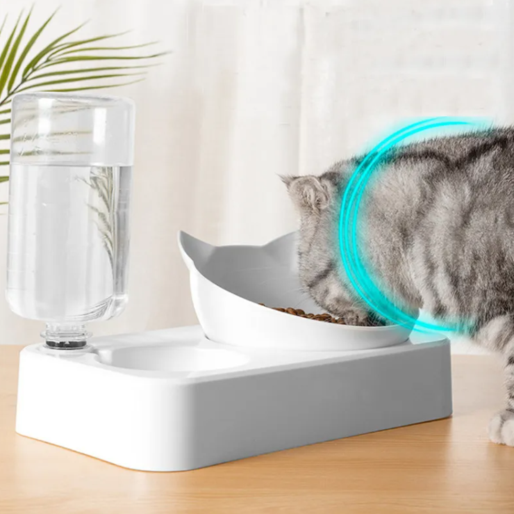 Cat Automatic Waterer with Food Bowl
