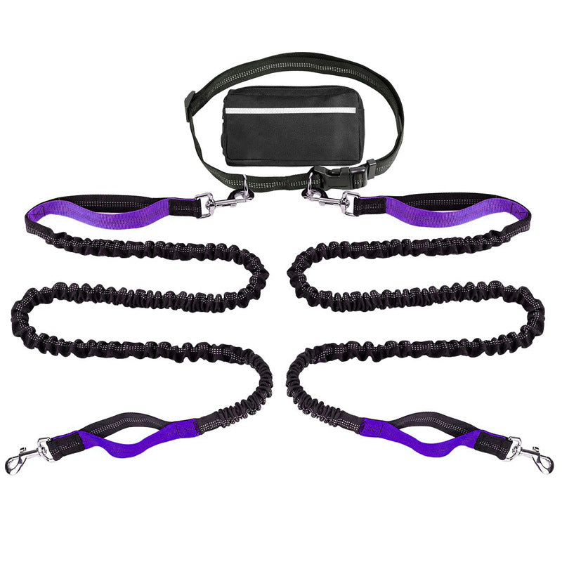 2 dog jogging waist leash