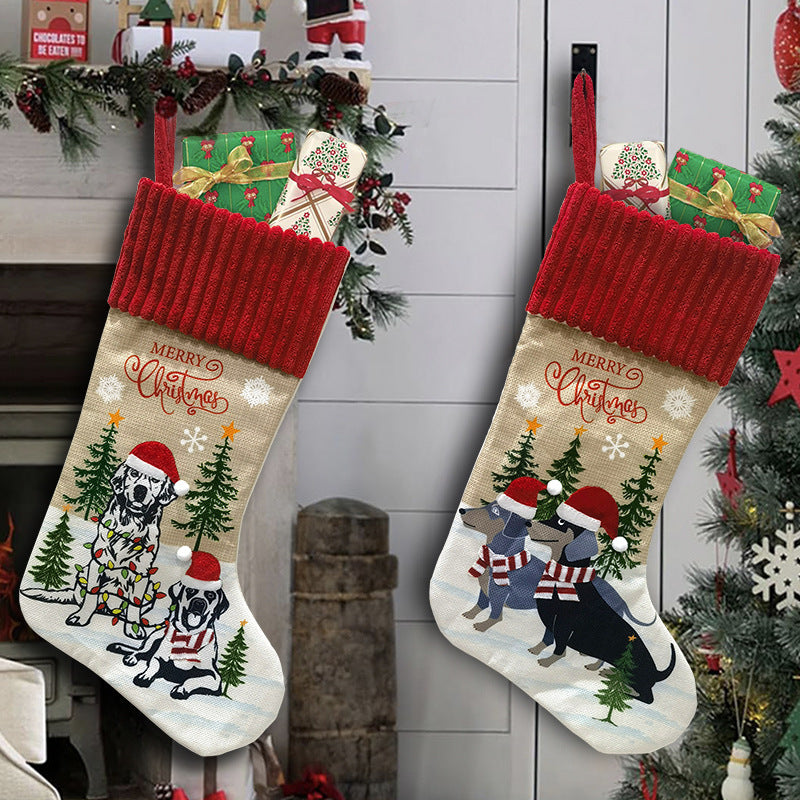 Dog print Christmas Stocking
