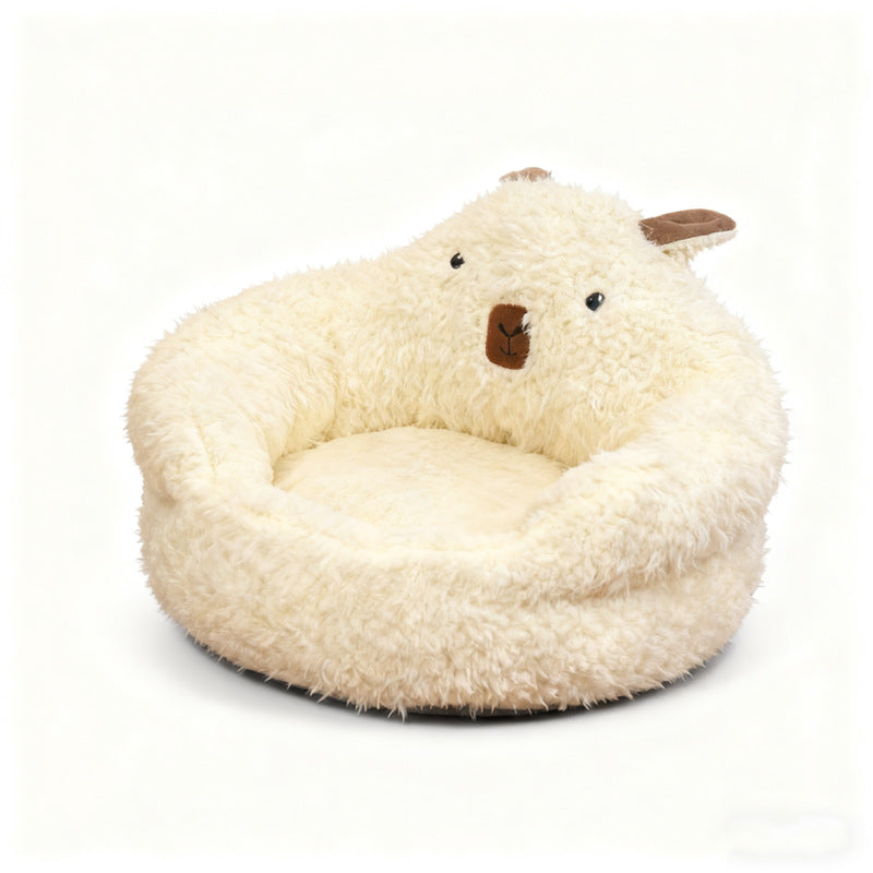 Plush pet bed