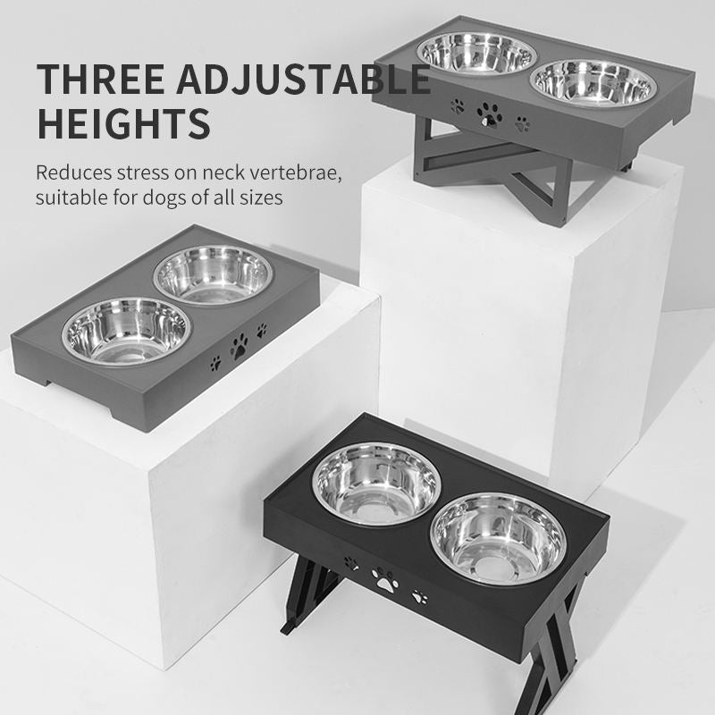Raised Double Stainless Steel Bowls