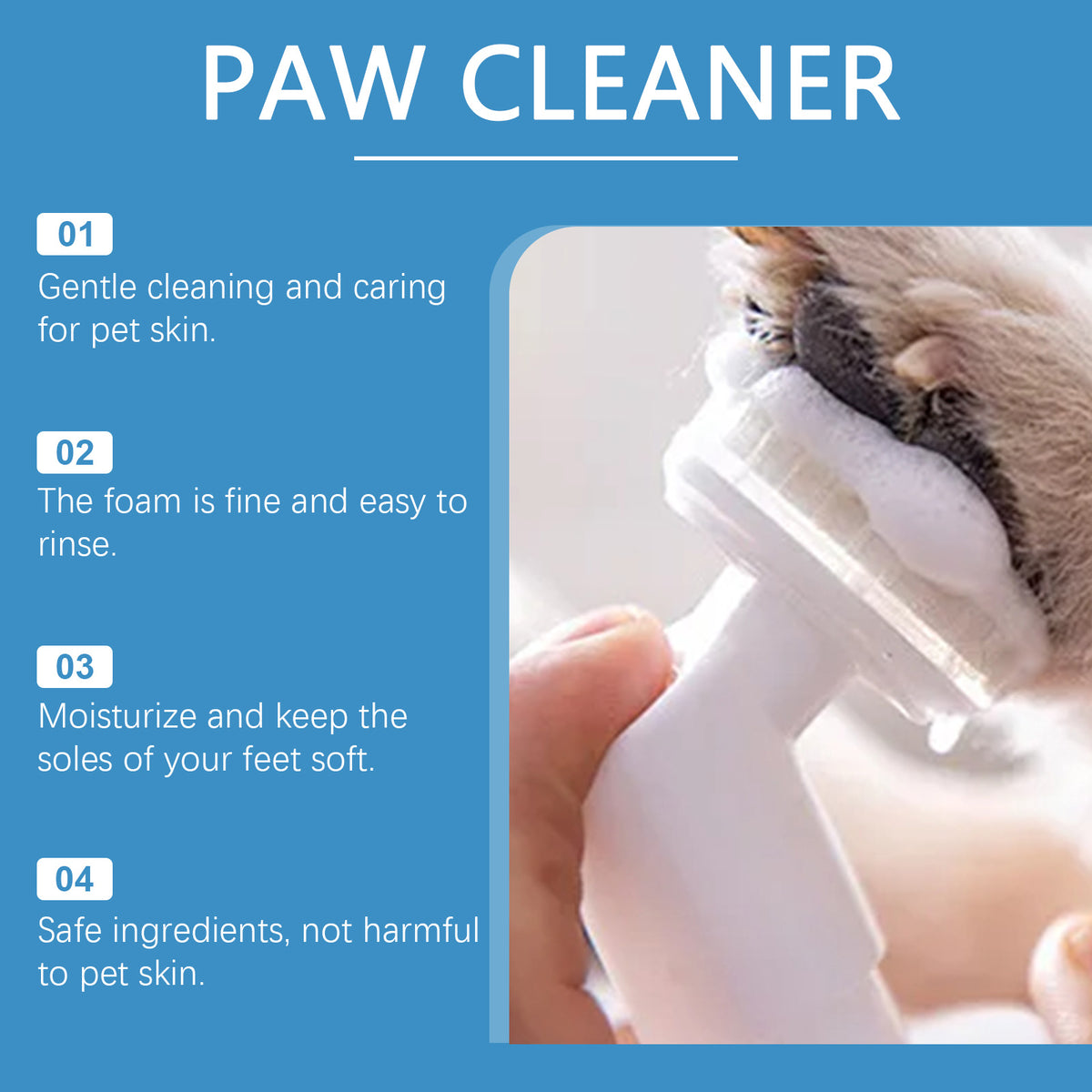 Paw cleansing foam scrubber