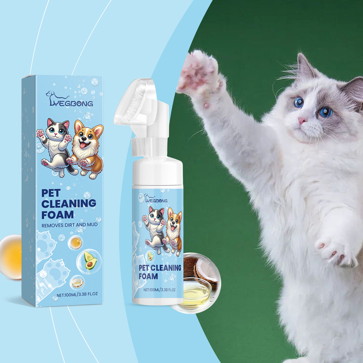 Paw cleaning foam scrubber