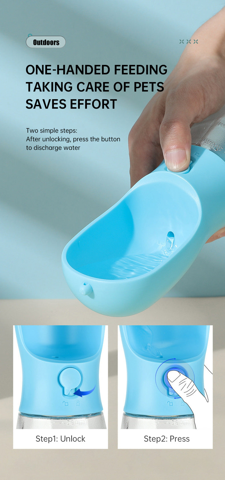 3 in 1 Pet Water Bottle
