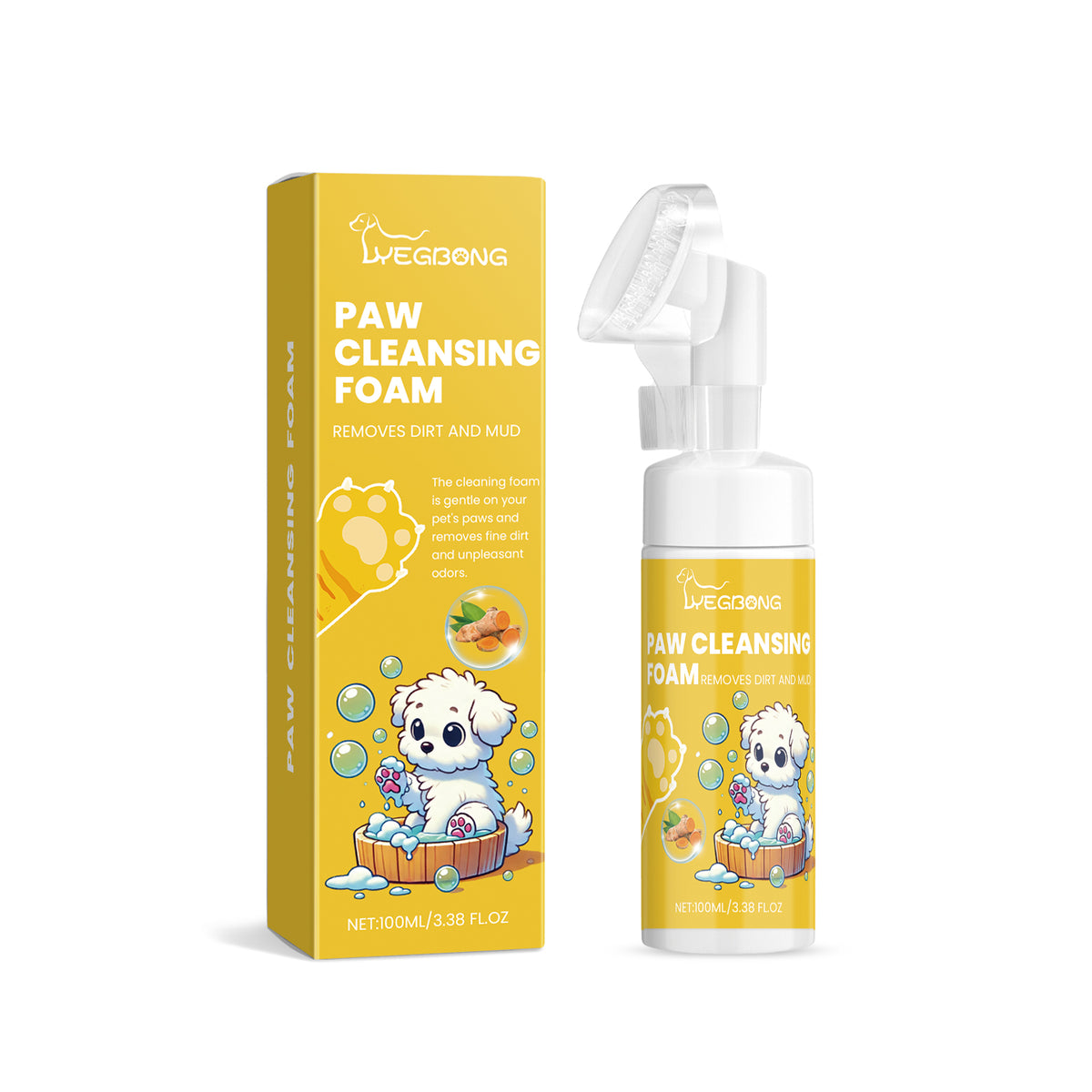 Paw cleaning foam scrubber